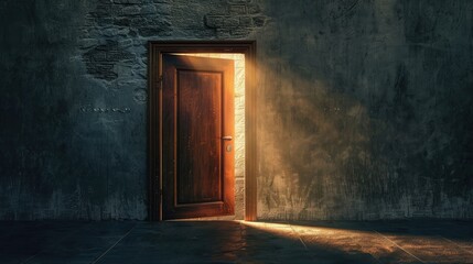 A closed door with light shining underneath, symbolizing opportunities and secrets.