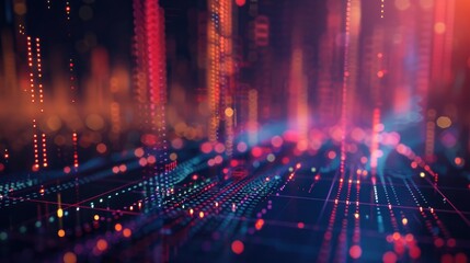 Obraz premium A digital graph with Bitcoin symbols, representing cryptocurrency market trends.