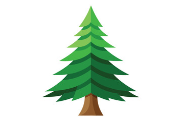 Pine tree Isolated flat vector illustration 