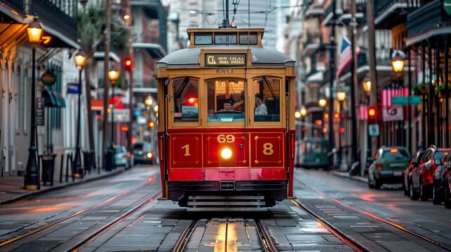 Red Street Car in New Orleans