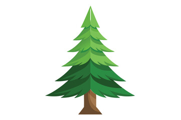 Pine tree Isolated flat vector illustration 