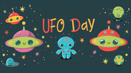 UFO Day Celebration with Cute Aliens