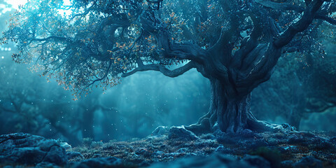 Resilience (Dark Blue): A sturdy oak tree, symbolizing strength and endurance