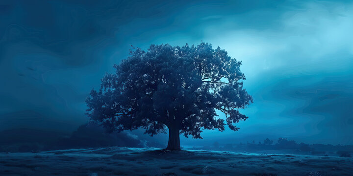 Resilience (Dark Blue): A sturdy oak tree, symbolizing strength and endurance