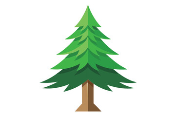 Pine tree Isolated flat vector illustration 