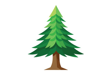 Pine tree Isolated flat vector illustration 