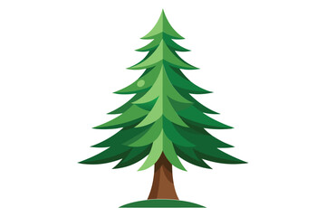 Pine tree Isolated flat vector illustration 