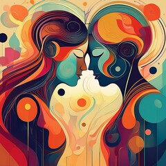 illustration of a woman with flowers