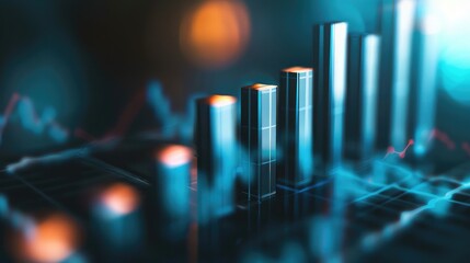 A bar graph with ascending bars, illustrating business growth and financial success.