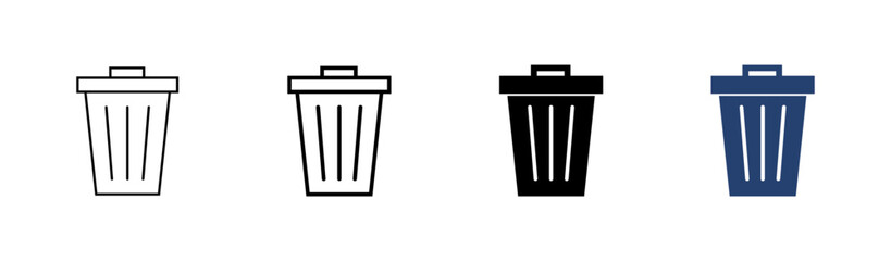 Trash icon set. trash can icon. delete icon vector. garbage