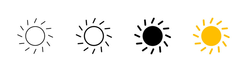 Sun icon set. Brightness Icon vector