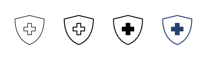 Health insurance icon set. Insurance health document icon