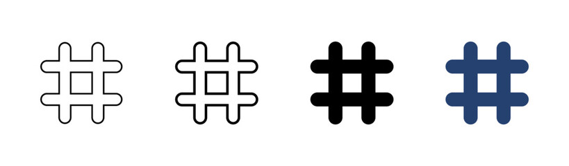 Hashtag icon set. hashtag symbol