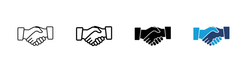 Handshake icon set. business handshake. contact agreement