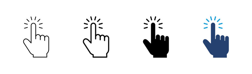 Hand click icon set. pointer icon vector. hand cursor icon vector