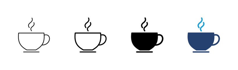 Coffee cup icon set. cup a coffee icon vector.