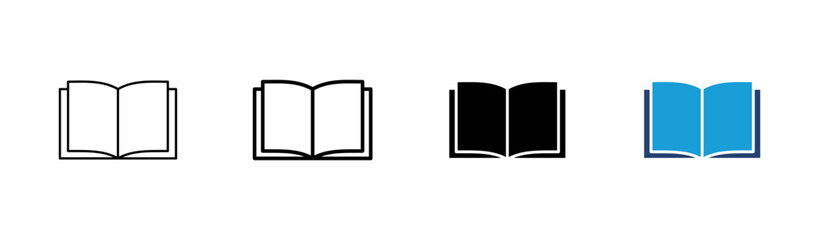 Book icon set. open book icon vector. ebook icon