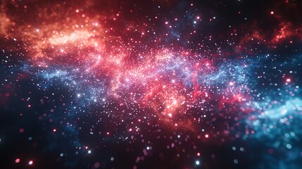 Obraz premium Stunning Night Sky Fireworks in Red, White, and Blue Brightening the Darkness