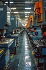 Fototapeta premium Modern Industrial Factory with Automated Machinery and Equipment in a High-Tech Manufacturing Facility
