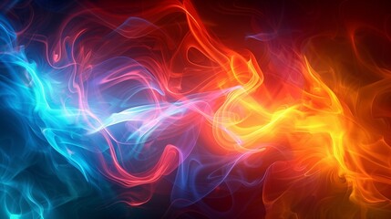 Obraz premium Vibrant Abstract Background with Blue and Orange Swirls, Perfect for Design Projects, Modern Art, and Digital Wallpapers