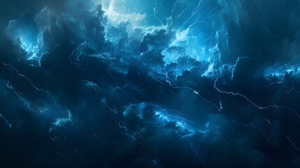 Fototapeta premium Lightenings effect background in blue sky. 