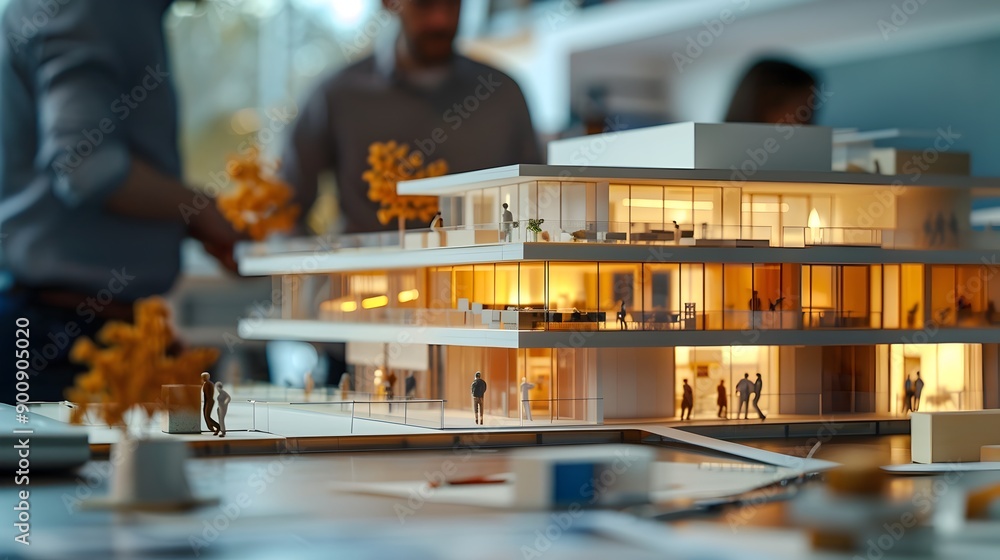 Aufkleber architects and engineers collaborate on innovative design projects using cad software and 3d models