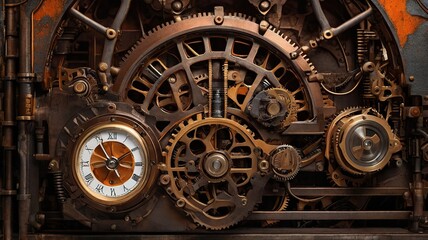 Fototapeta premium old clock mechanism