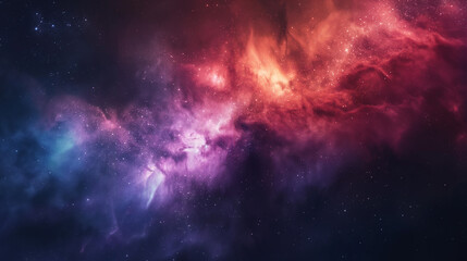 Obraz premium Vibrant Cosmic Landscape of Nebulae With Colorful Gas Clouds in Deep Space