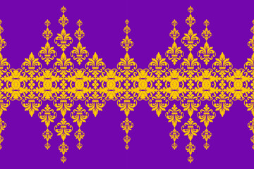 damask pattern, seamless, traditional ethnic,yellow,gold, fabric pattern for textiles, rugs, wallpaper, clothing, sarong, batik, wrapping, embroidery, print, background, cover, illustration, vector.