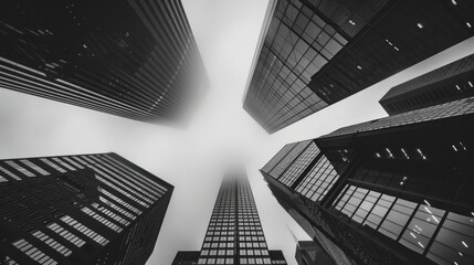 Fototapeta premium Skyward View of Modern Architecture