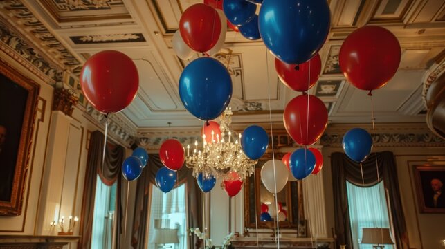 Celebration Balloons In Historic Room