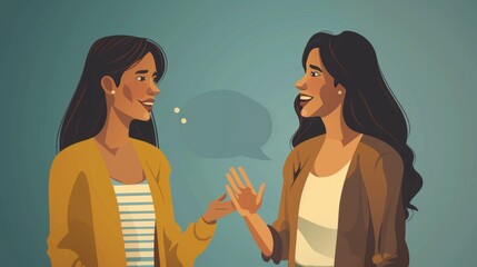 two woman talking 