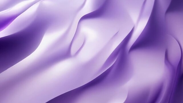 Flowing lavender fabric forms elegant, wave-like patterns, creating a smooth and serene texture. The soft, silky material catches light beautifully, evoking a serene and calming atmosphere.