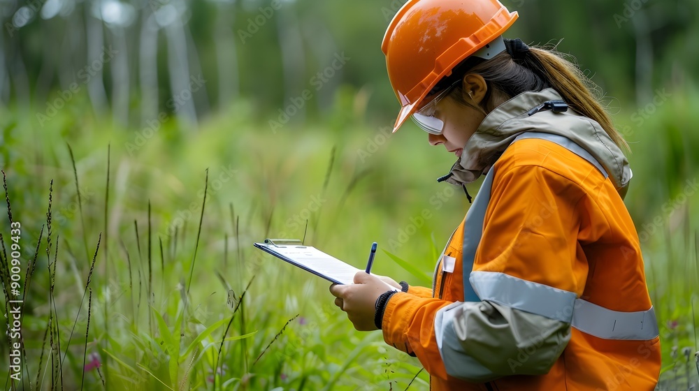 Poster Engineer Conducting Fieldwork for Data Collection and Analysis