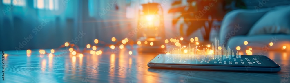Poster smartphone with illuminated data visualization