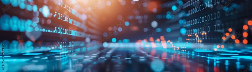Poster abstract digital data and technology background