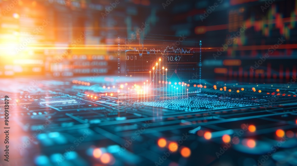 Poster digital financial data analysis with graphs
