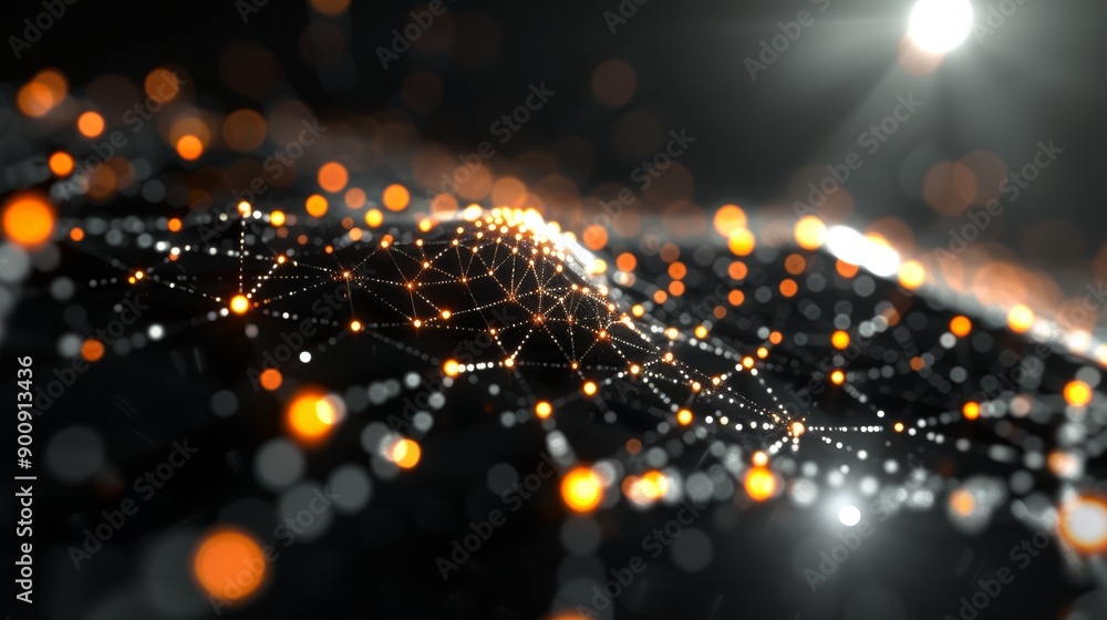 Poster abstract network of glowing nodes