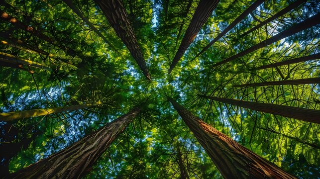 Douglas fir tree in Cathedral Grove, MacMillan Provincial Park, Vancouver island, British Columbia, Canada. 
