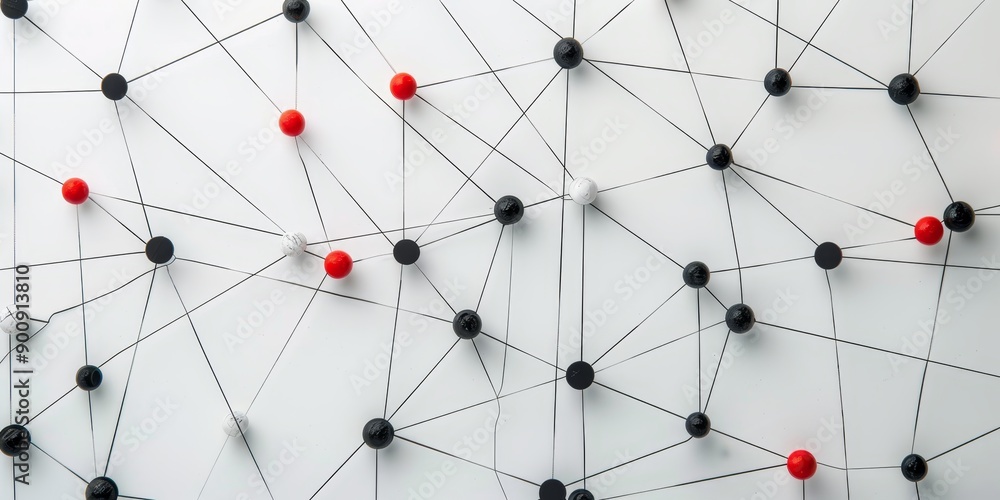 Fototapete abstract geometric shapes forming a network, symbolizing strategic connections and networking
