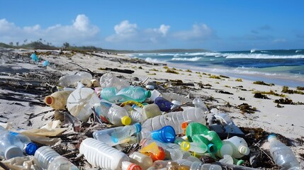 Plastic Waste Pollution Impacting Wildlife Habitats in Nature Landscapes