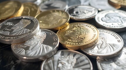 Precious Metals Amid Economic Turmoil Gold and Silver Coins Contrast with Gloomy Financial Reports