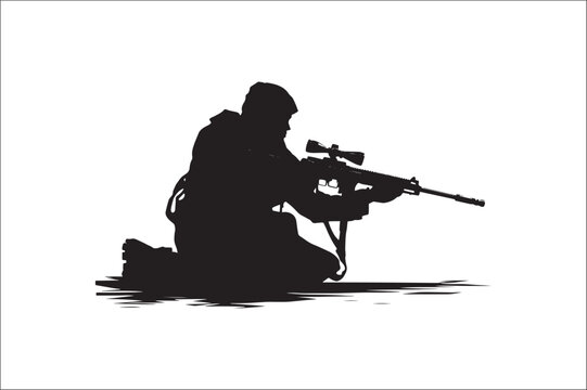 recommend clip art: Sniper soldier silhouette military, target, sniper soldier silhouette vector design, sniper vector.
