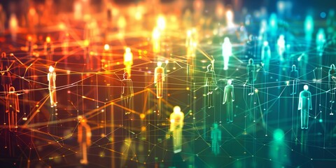 Abstract network of interconnected people, symbolizing social support and networking