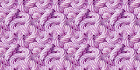 Obraz premium A cute and dreamy background of close-up of spiral shaped pastel purple licorice twists, each piece showcasing its smooth texture and glossy finish. 