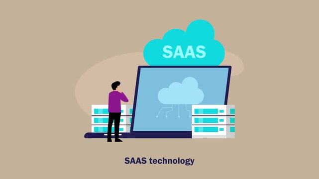 cloud computing technology cartoon animation