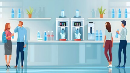 Obraz premium Sleek Water Dispenser for Convenient at Home or Office