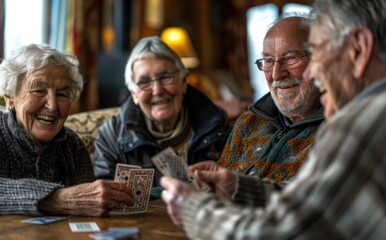Contented senior - elderly individual enjoying social activity, highlighting benefits of active social participation for seniors, promoting mental, emotional health, creating a sense of belonging