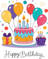 Happy Birthday Day greeting Card vector illustration