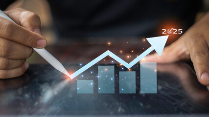 A growth chart for a business, illustrating clear objectives and projected milestones.